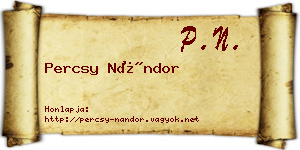 Percsy Nándor névjegykártya