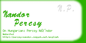 nandor percsy business card